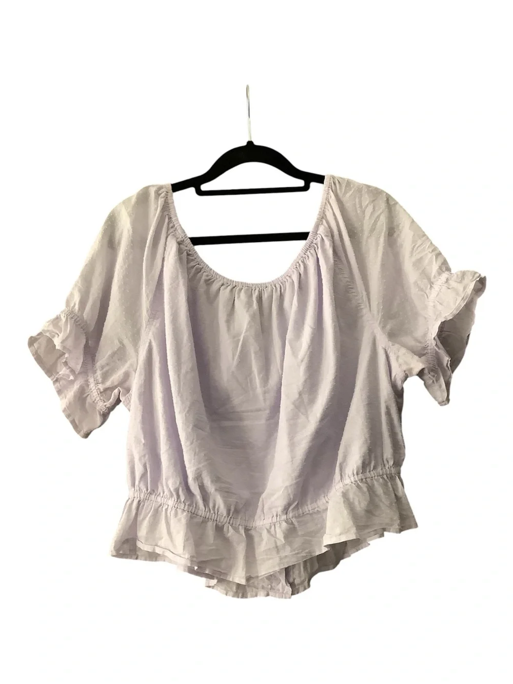 J. Crew Light Lavender Scoop-Neck Peplum Blouse